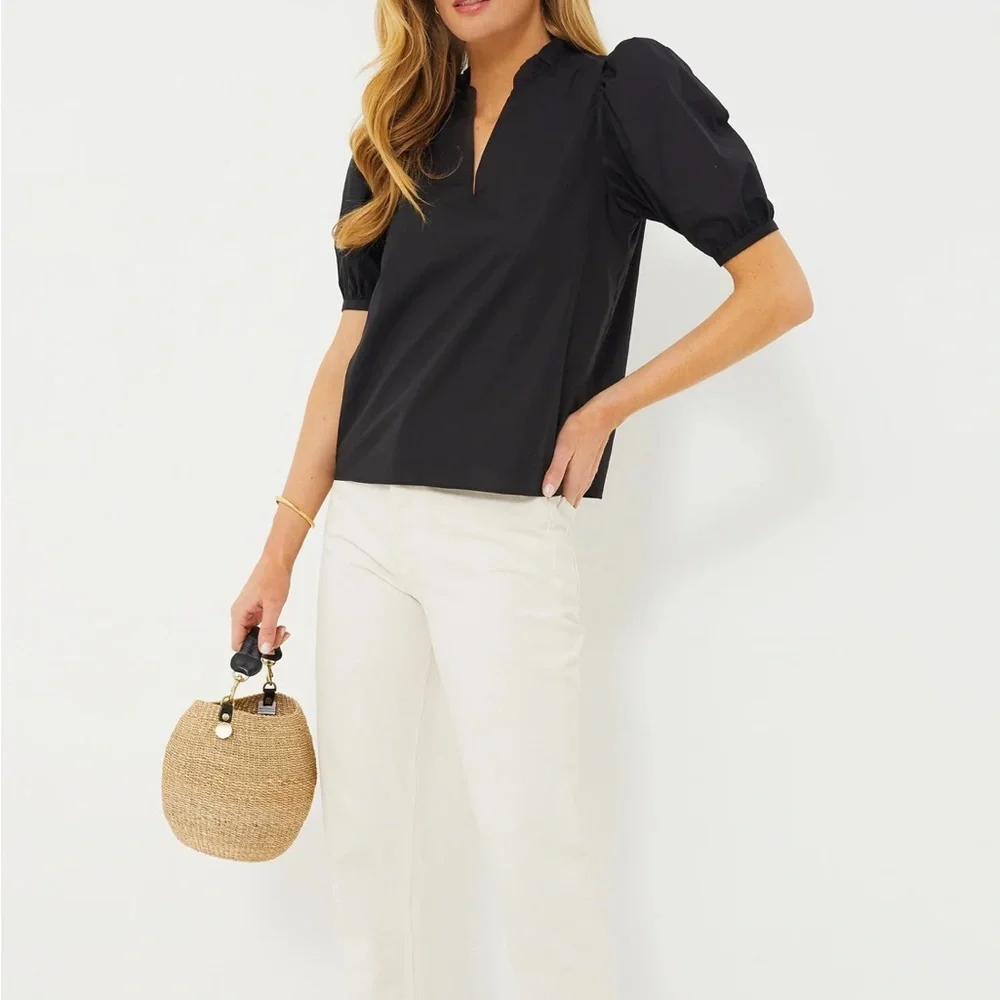 Black Ruffle Leigh Blouse HYACINTH HOUSE